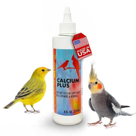 Morning Bird Calcium Plus Liquid Supplement for Birds 8 Fl Oz - Liquid Calcium Formula with Magnesium and Vitamin D3 Calcium Supplement for All Birds