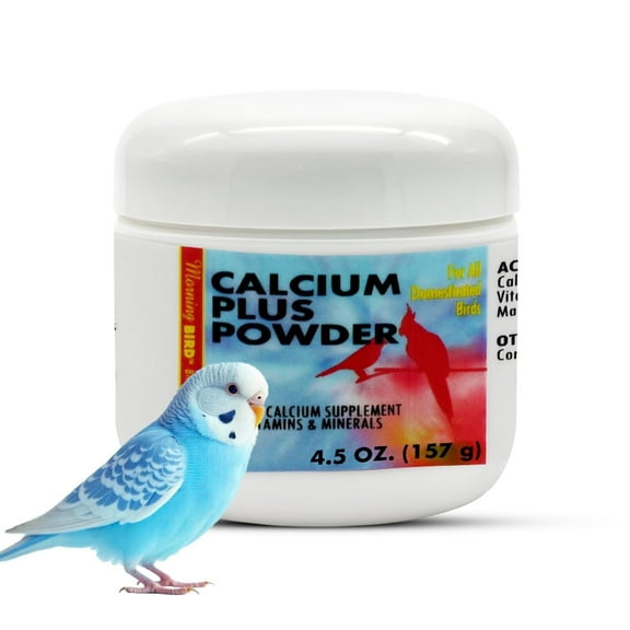 Morning Bird Calcium Plus Powder for Birds 4.5 oz – Calcium Supplement with Vitamin & Protein Powder – Supports Bone Health, Muscle Function & Digestive Balance – Easy-to-Mix Calcium Formula