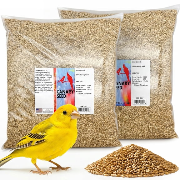 Morning Bird Canary Seed 18 lbs (2-Pack, 9 lbs Each) – Bird Food for Canaries & Finches – Natural Seed Blend for Healthy Feathers & Daily Nutrition