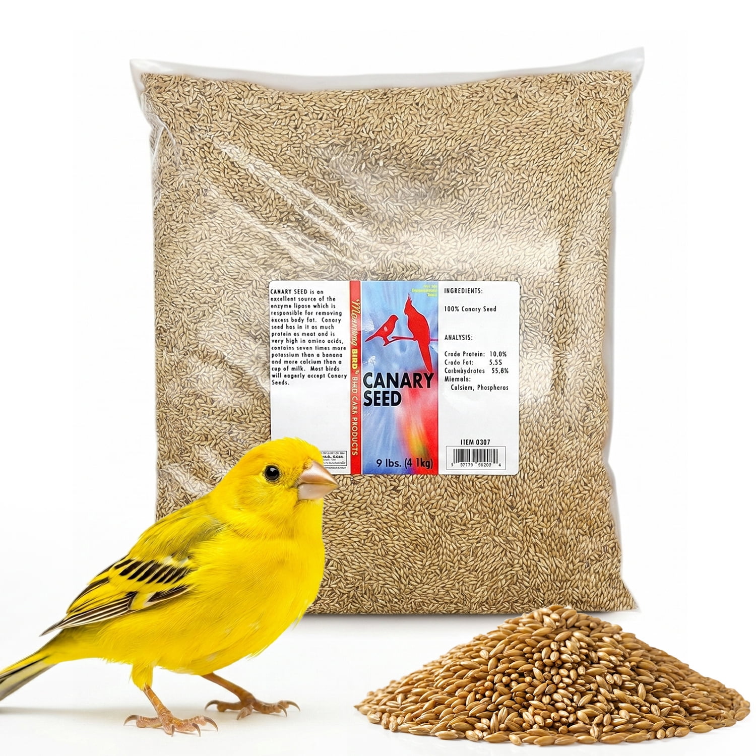 Morning Bird Canary Seed 9 lb – Bird Food for Canaries & Finches – Natural Seed Blend for Healthy Feathers & Daily Nutrition