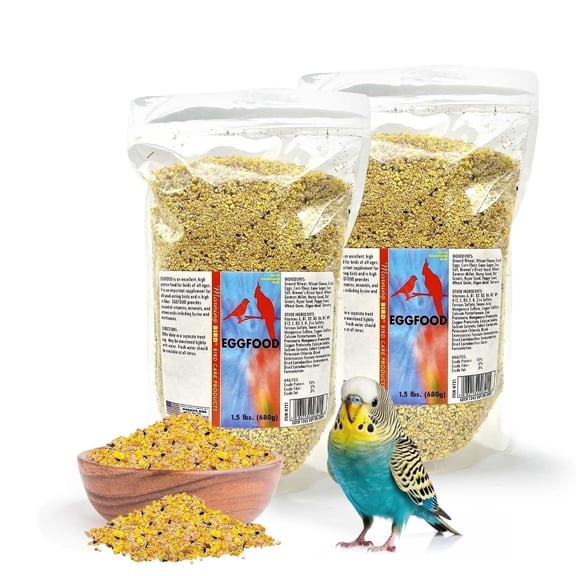 Morning Bird Eggfood 3 lbs (2-Pack, 1.5 lbs Each) – Protein Food with Essential Amino Acids, Vitamins & Minerals – Supports Growth & Feather Health – Ideal Bird Seed for Breeding and All Bird Types