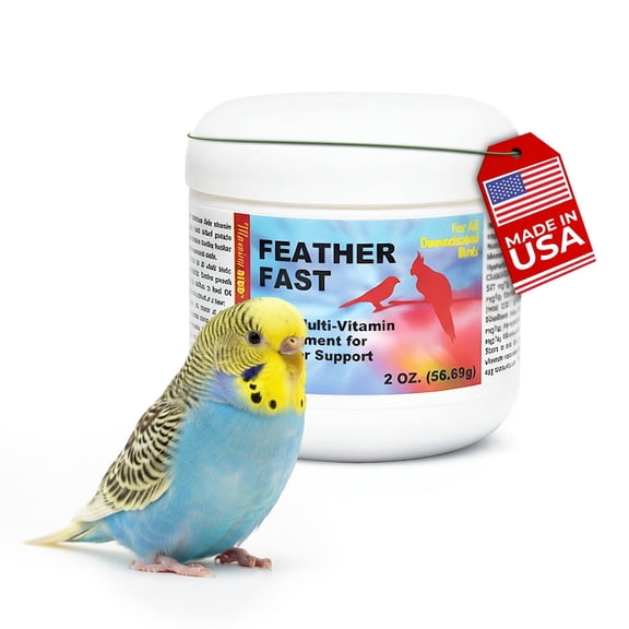 Morning Bird Feather Fast 2 oz – Daily Multi-Vitamin During Molt - Molting Support Supplement for Birds – Amino Acid & Vitamin Powder Promotes Feather Growth, Strength, and Full Plumage for All Birds