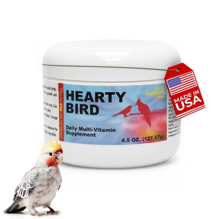 Morning Bird Hearty Bird 4.5 oz - Daily Multivitamin Powder for Birds – Energy Support with Immune System Booster & Wellness - Protein Supplement Mix with Nutrients for All Bird Types