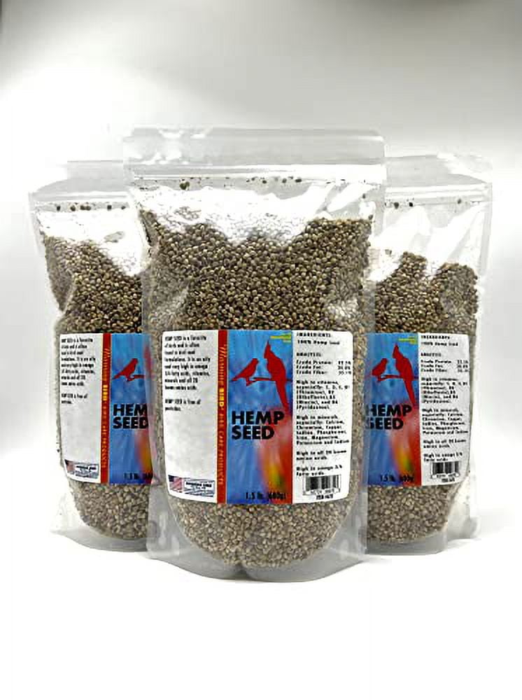 Morning Bird Hemp Seed, Healthy Bird Food with Protein, Fat, Fiber