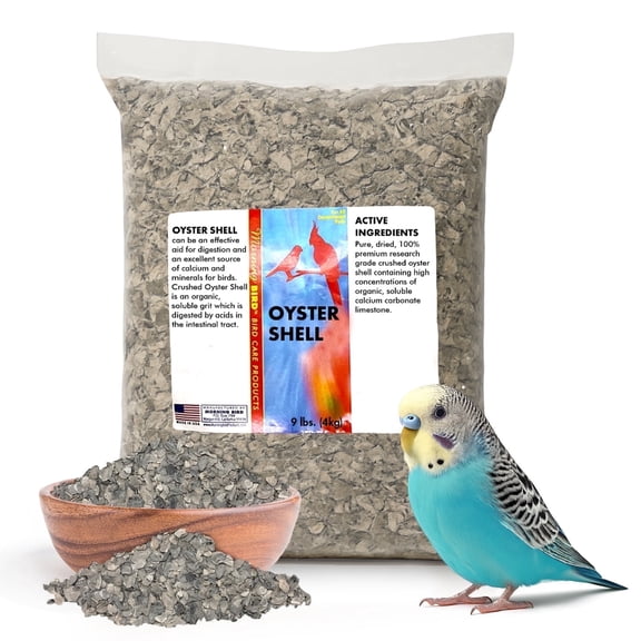 Morning Bird Oyster Shell for Birds 9 lbs - Natural Calcium Supplement – Sustainably Harvested From California Coast - Safe Year-Round Bird Food Additive