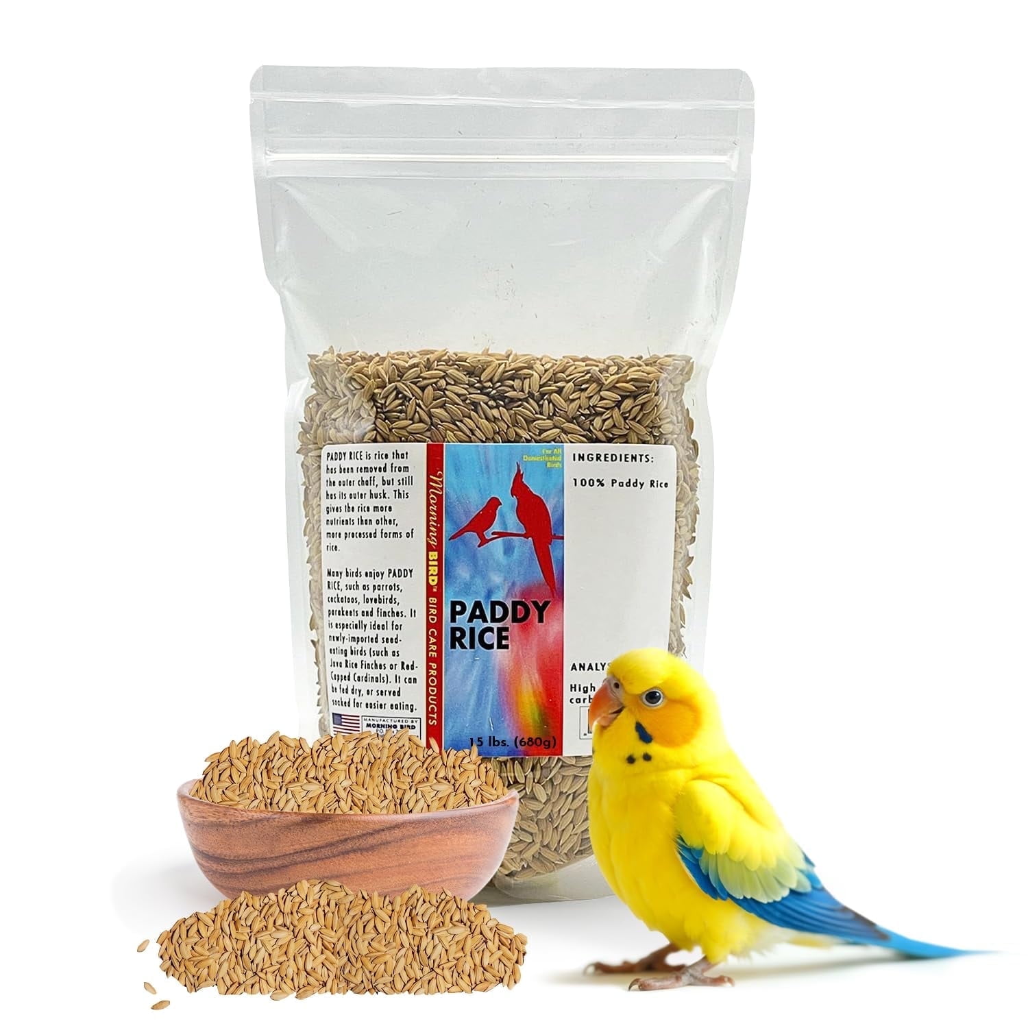 Morning Bird Paddy Rice 1.5 lbs Bird Seed for Optimal Health ...