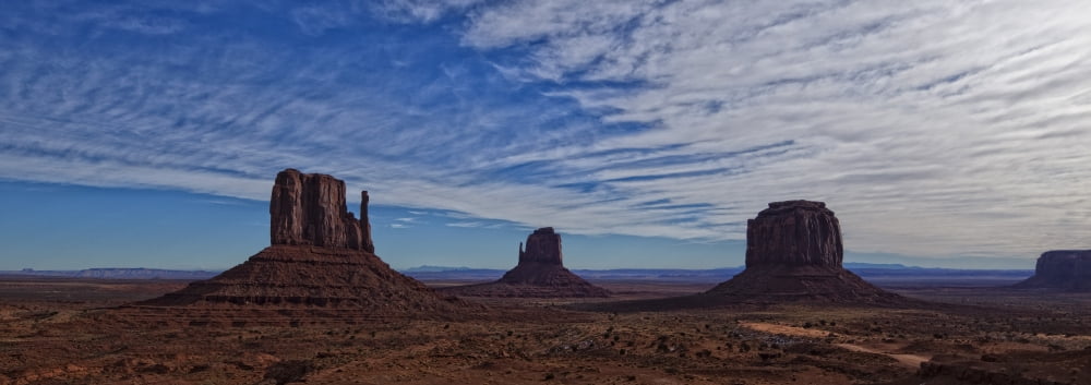 Morning Clouds Over Monument Valley Arizona Canvas Art - Robert Postma Design Pics (23 x 8)