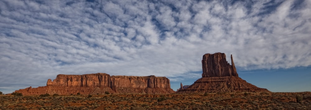 Morning Clouds Over Monument Valley Arizona Canvas Art - Robert Postma Design Pics (44 x 15)