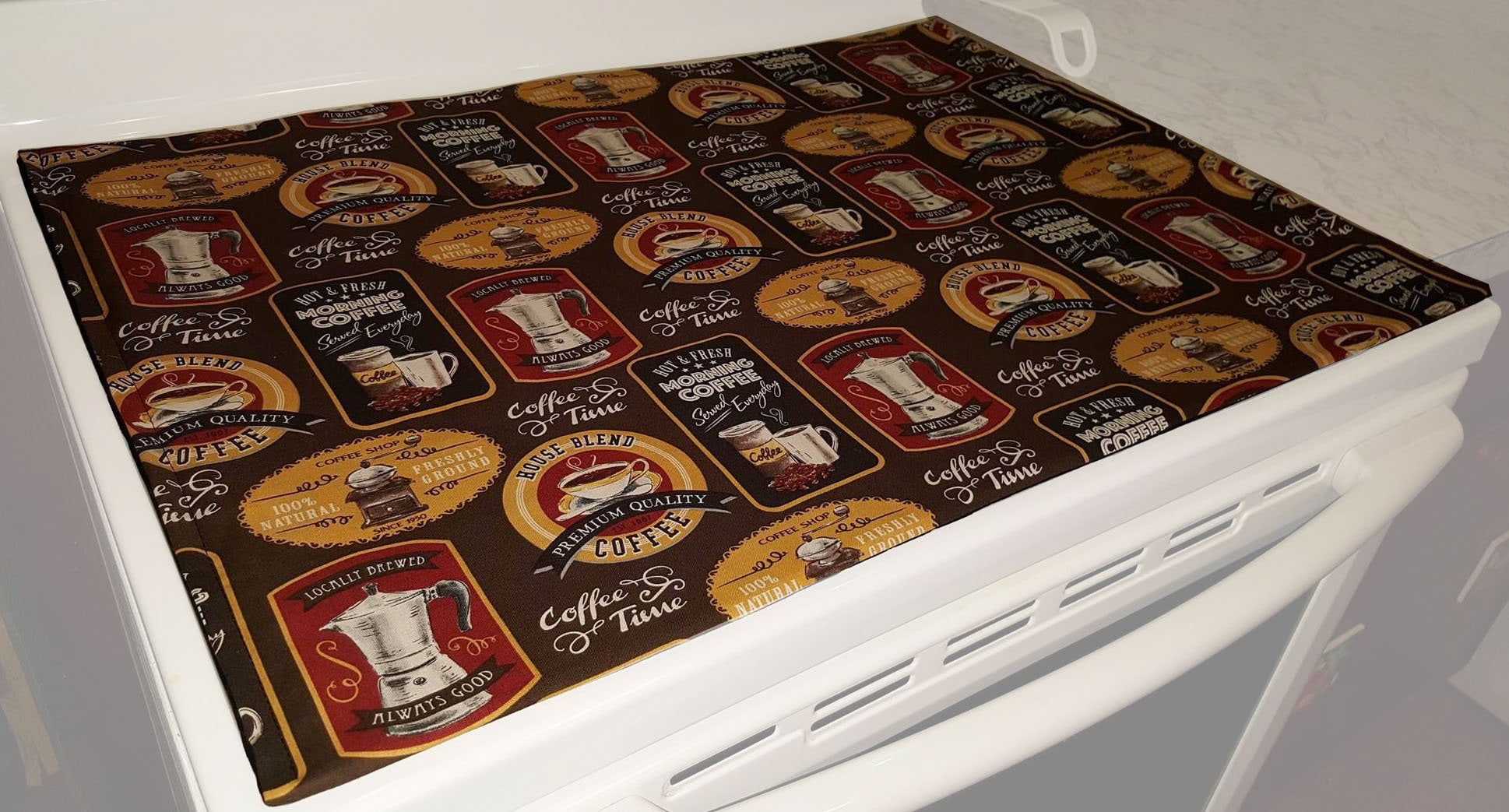 Morning Coffee Cover and Protector for Flat Stove Top by Penny's Needful Things