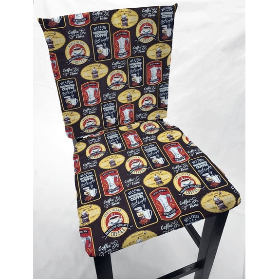 Morning Coffee Dining Room Chair Back Covers or Seat Covers by Penny's Needful Things (Both Chair Back & Seat Cover) (18 W x 14 H CHAIR BACK)