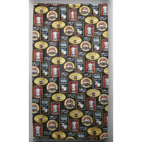 Morning Coffee French Door Curtain Panel with Tie Back (Unlined)