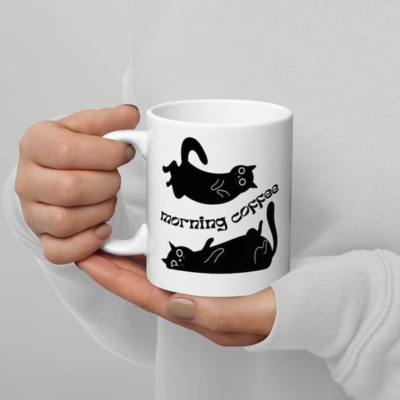 Morning Coffee Funny Cat Meme Mug