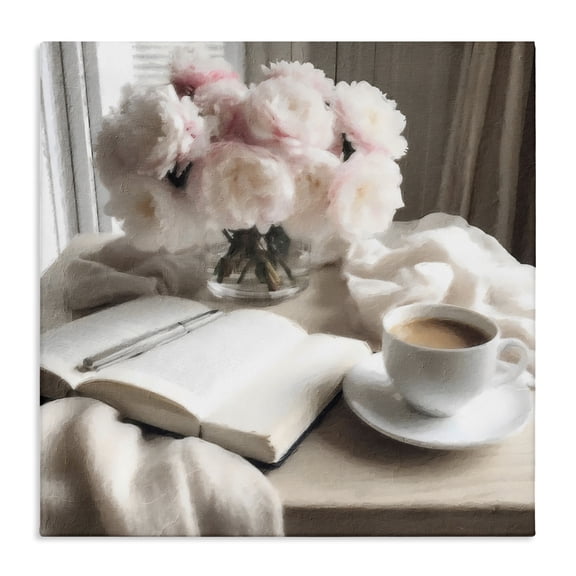 Stupell Industries Morning Coffee Journaling Canvas Wall Art, design by Riley B