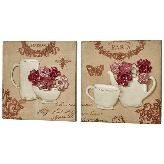 Morning Delights Wall Art Pink Set of Two 2 Pink Set of 2