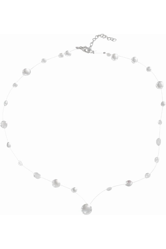 Morning Dewdrop V shaped Necklace Floating Rain Drop[n7602]