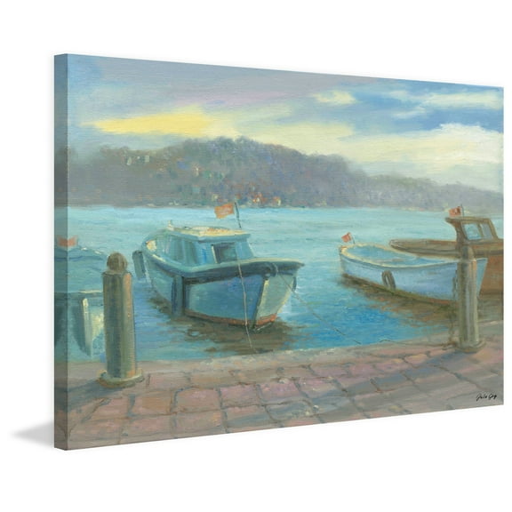 "Morning Dockside" Painting Print on Wrapped Canvas