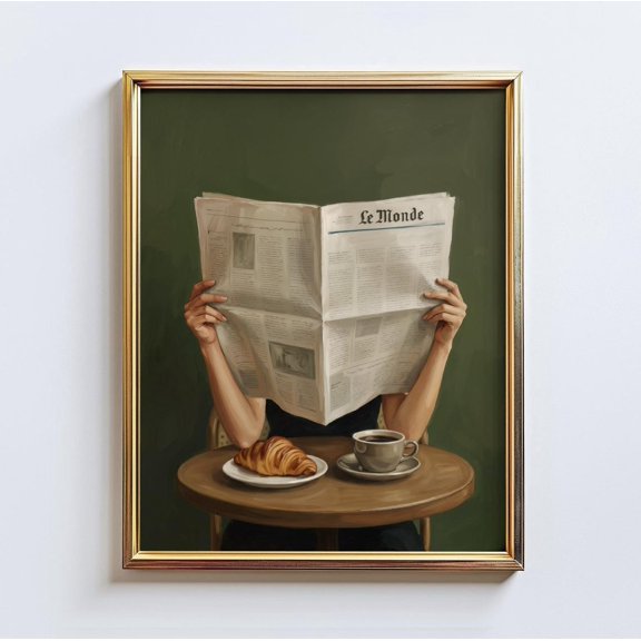 Morning Edition Newspaper Breakfast Coffee Wall Art Home Decor