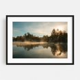 thumbnail image 1 of Morning Fog on Lake Placid - Lake Placid New York Photography Autumn Scenic Nature Landscape Forest Black Framed Wall Art Print 16 x 24 inches, 1 of 4