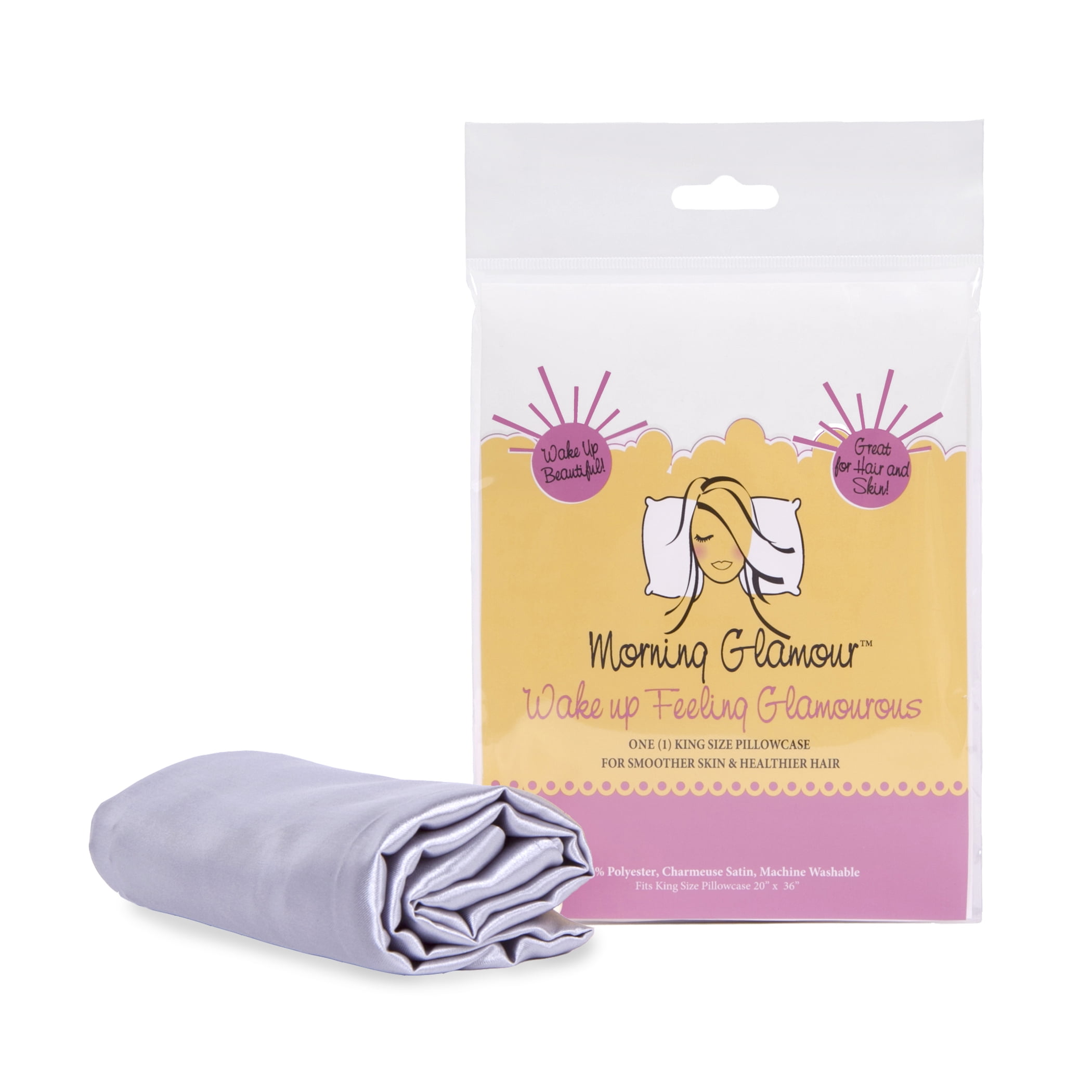 Morning Glamour 600 TC King Size Satin Pillowcase Silver