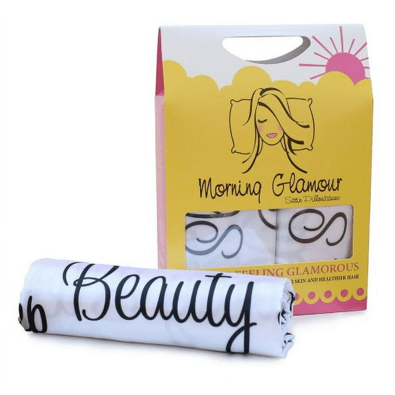 Morning Glamour 600 TC Satin Standard Pillowcases 2 Pack , Beauty Sleep Print