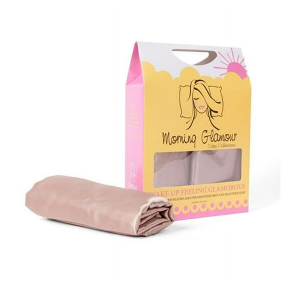 Morning Glamour 600 TC Satin Standard Pillowcases 2 Pack, Gold