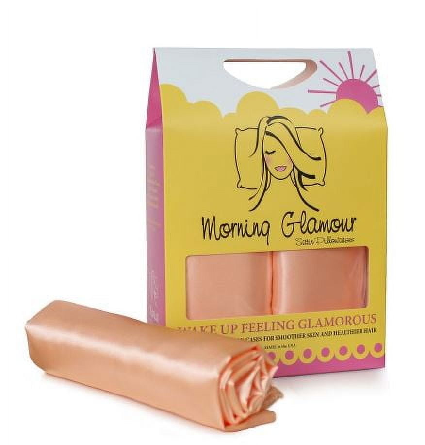 Morning Glamour 600 TC Satin Standard Pillowcases 2 Pack, Peach
