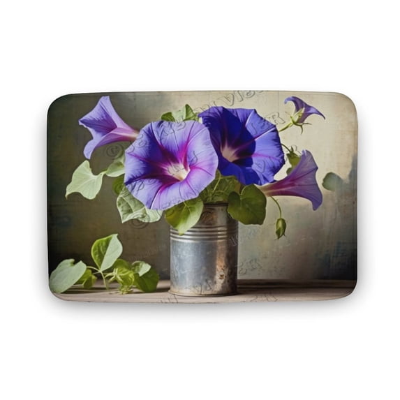 Morning Glory Flower Printed Coral velvet Bath Rug Funny Bathroom Rug,Comfort Velvet Bath Mat,Washable Bath Mat Shower Floor Carpet Rugs Room Décor Accessories 16"x24"