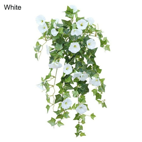 Morning Glory Flower Vine Basket Hanging Fake Silk Home Decor