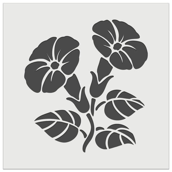 Morning Glory Flowers DIY Cookie Wall Craft Stencil - 4.5 Inch