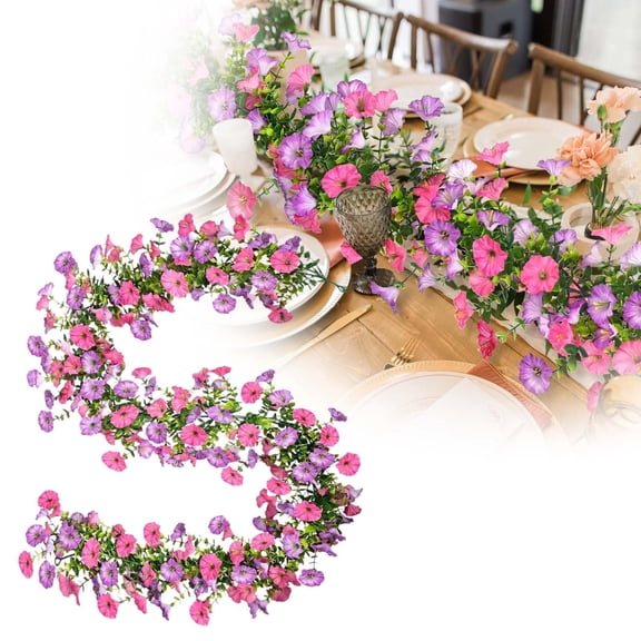 Morning Glory For Outdoors Colorful Morning Glory Vine With Green Leaves Floral Hanging For Wall Party Wedding Arch