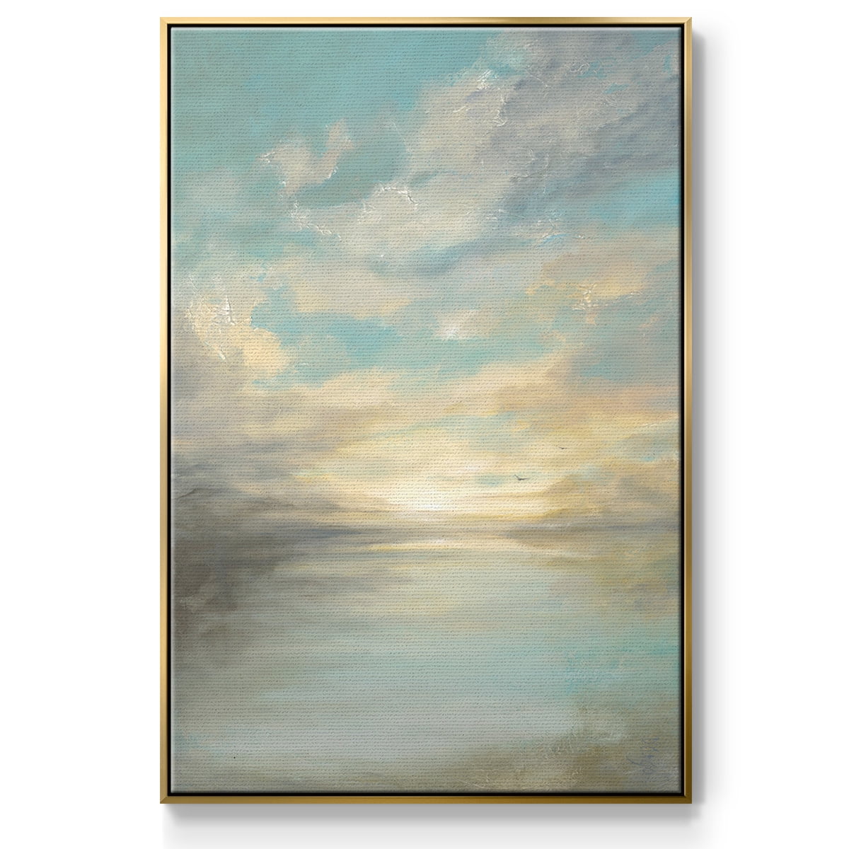 Morning Glory Framed Premium Gallery Wrapped Canvas - Ready to Hang - 17 x 25 - Gold Floating Frame