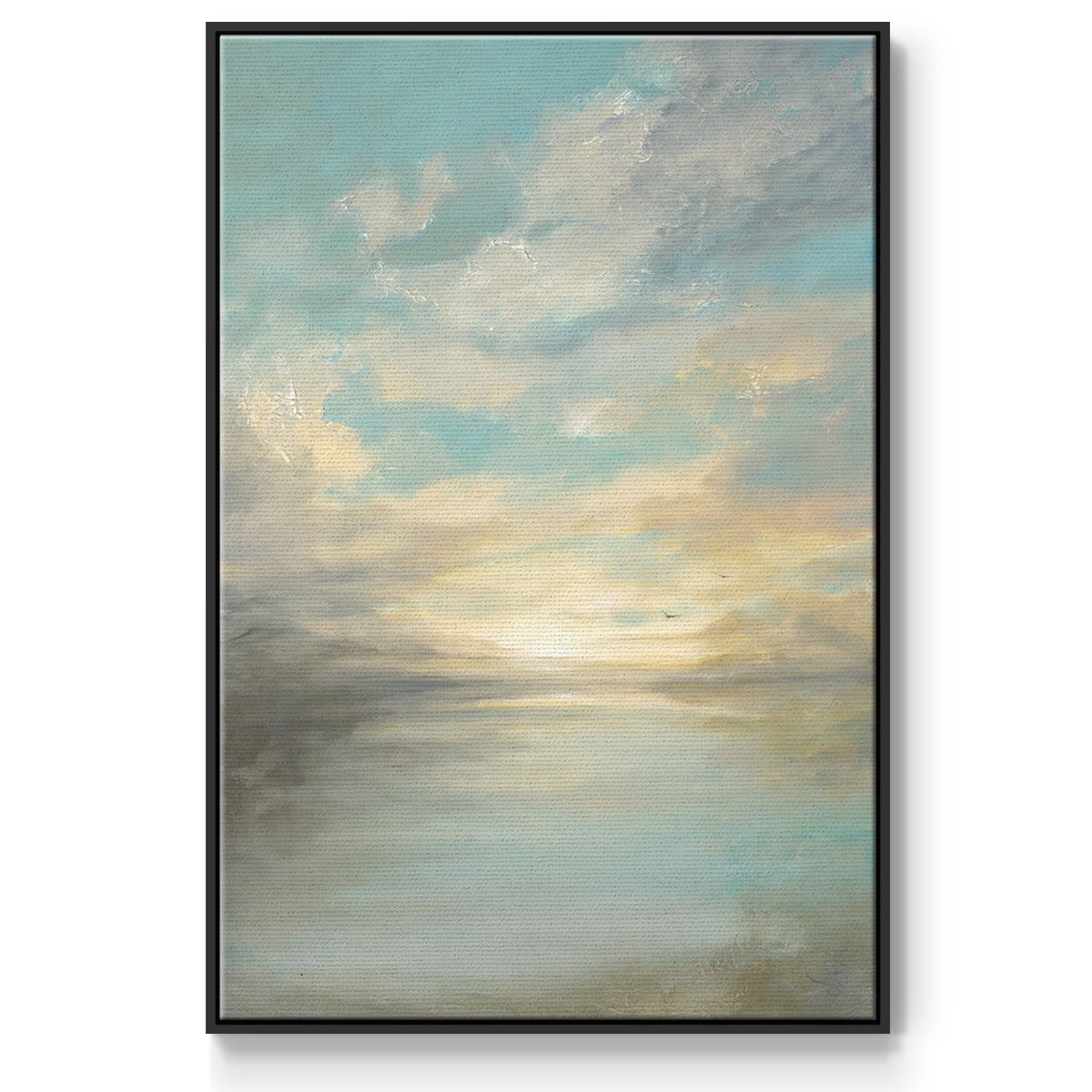 Morning Glory Framed Premium Gallery Wrapped Canvas - Ready to Hang - 27 x 41 - Black Floating Frame