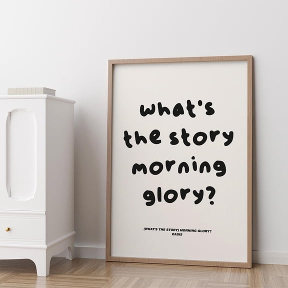 Morning Glory Lyrics Print: 90s Britpop Music Poster, Retro Wall Art Vintage Style, Poster Only