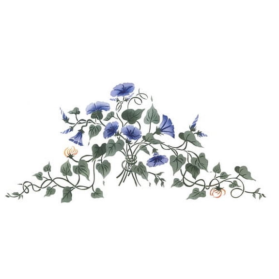 Morning Glory Nosegay Wall Stencil - DEE645 by DeeSigns