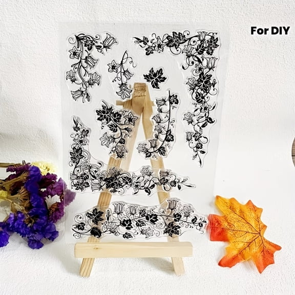 Morning Glory Transparent Clear Stamp for DIY Scrapbooking and Card Making - Floral Vine Design for Journaling and Craft Projects
