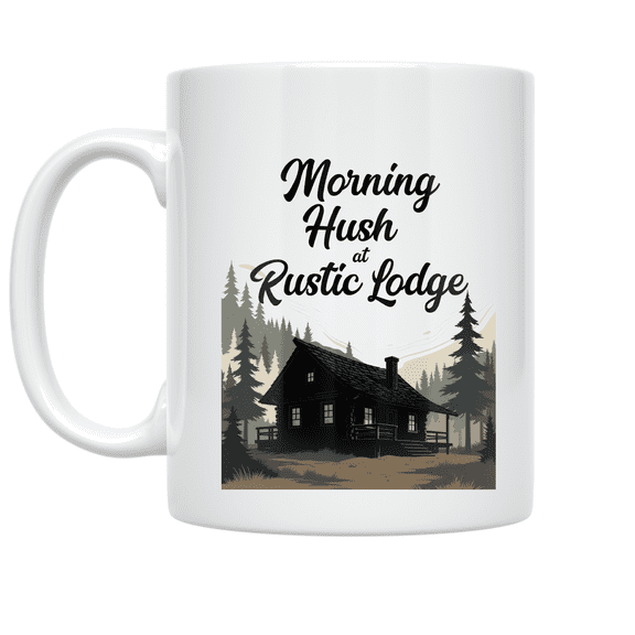 Morning Hush at Rustic Lodge - Nature Lover - 11 oz Ceramic Coffee Mug