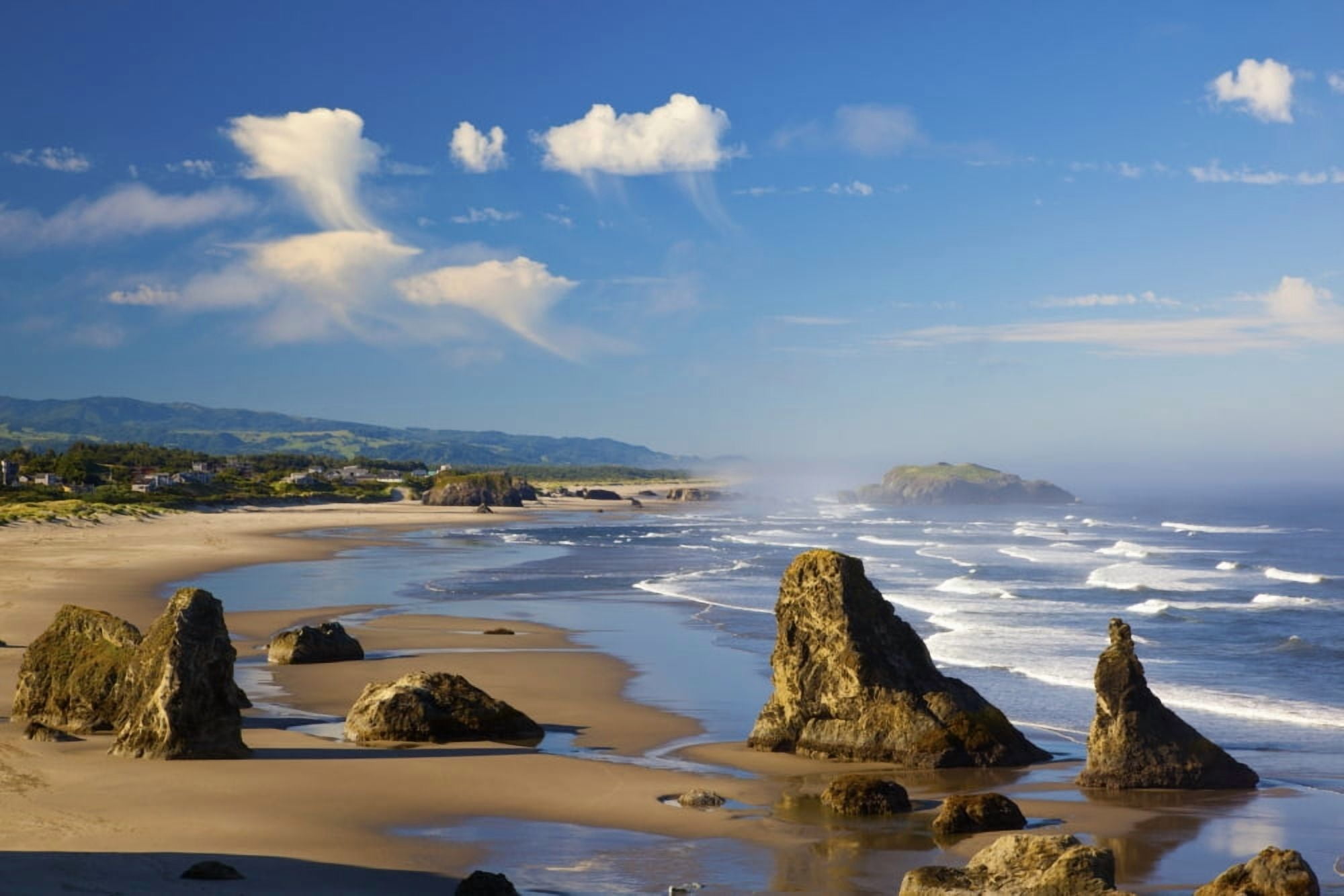 Morning Light Adds Beauty To Rock Formations At Bandon State Park Oregon United States of America Canvas Art - Craig Tuttle Design Pics (19 x 12)