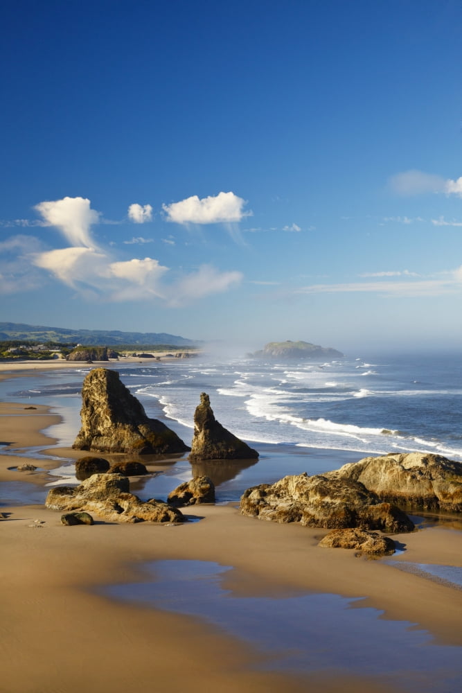 Morning Light Adds Beauty To Rock Formations At Bandon State Park Oregon United States of America Canvas Art - Craig Tuttle Design Pics (24 x 38)