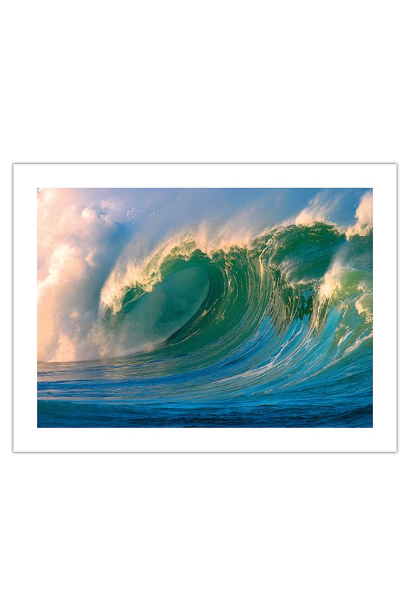 Morning Light Hawaii - Big Surf - Breaking Wave - From an Original Color Photograph by Paul Topp - Bamboo Fine Art 290gsm Paper Print (Unframed) 24x32in