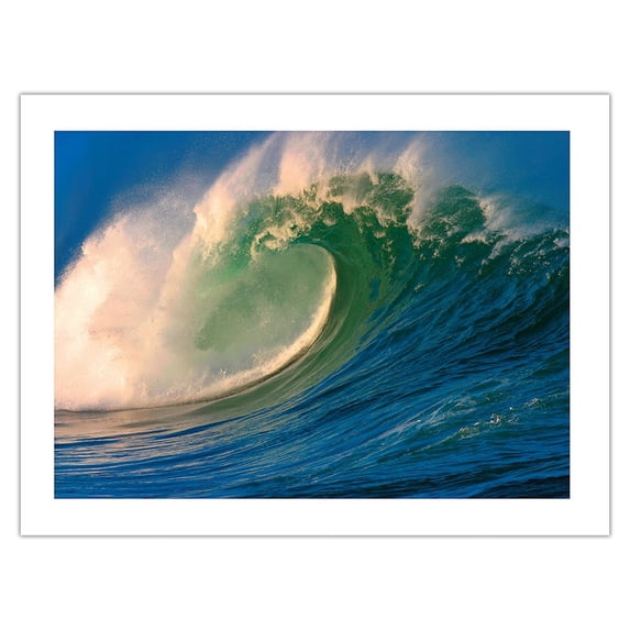 Morning Light Hawaii - Tube Barrel - Breaking Wave - From an Original Color Photograph by Paul Topp - Fine Art Matte Paper Print (Unframed) 18x24in