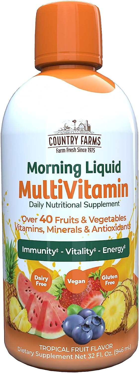 Morning Liquid Multivitamin, Tropical Fruit, 32 fl oz (946 ml), Country