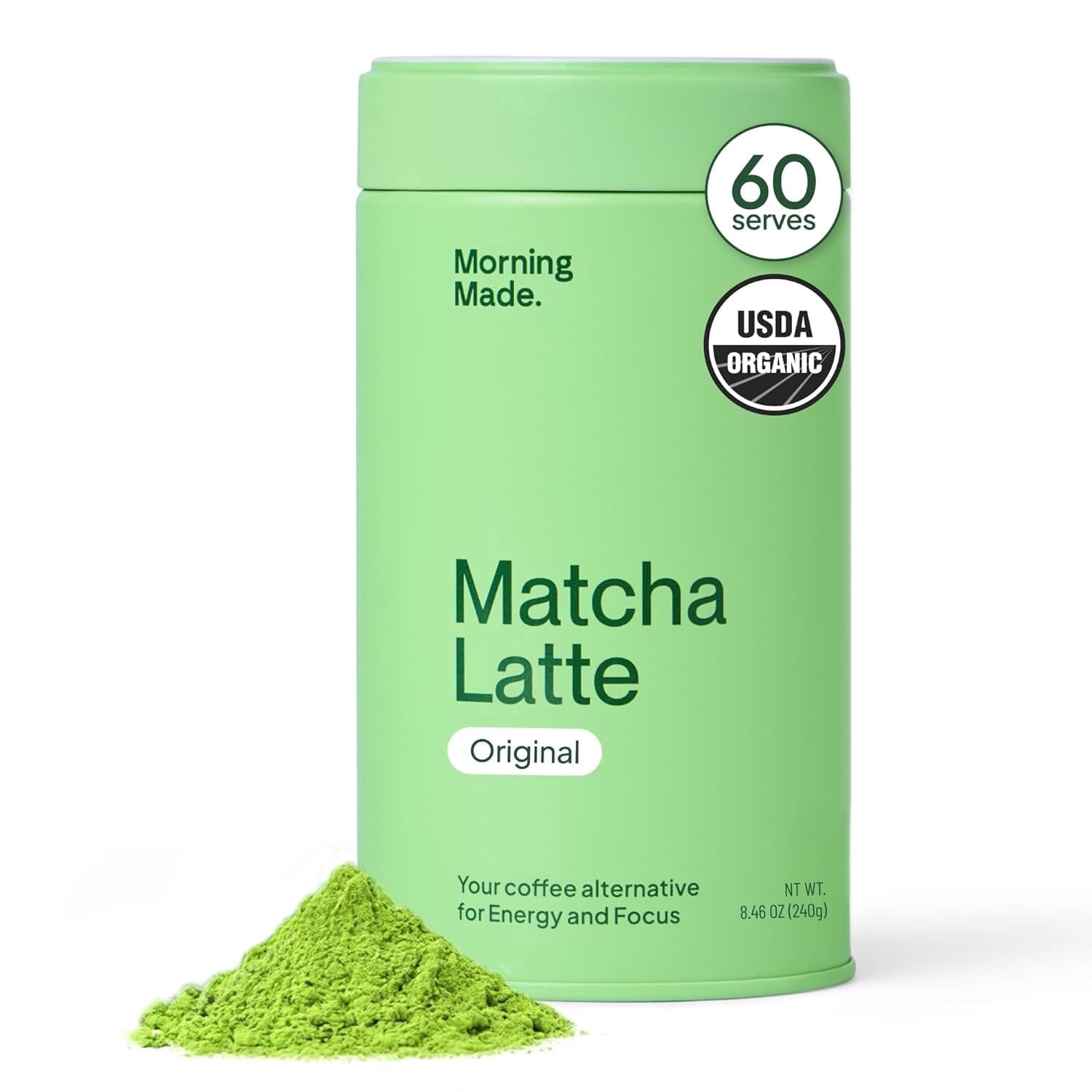 Morning Made Original Ceremonial Grade Matcha Powder | 10.6oz (300g) Resealable Tin
