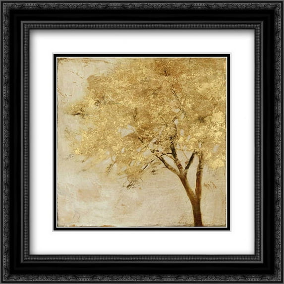 Morning Maple 2x Matted 20x20 Black Ornate Framed Art Print by Theodosiu, Matina