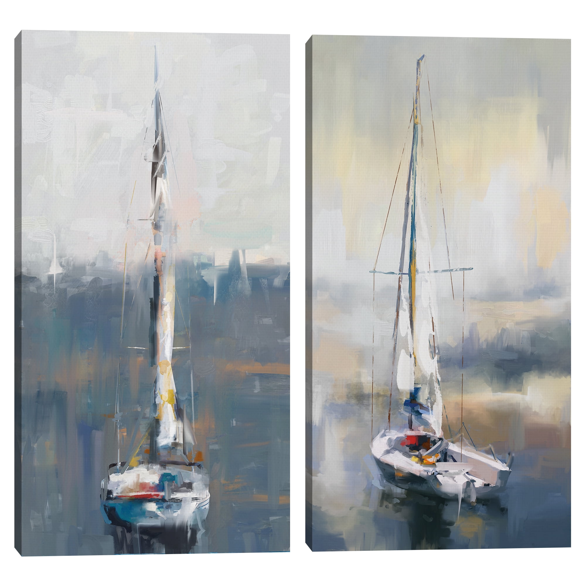 Morning Masts I & II by Studio Arts Set of 2 Canvas Prints, 1.5" x 12"