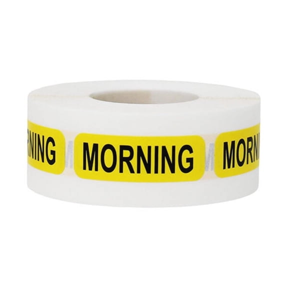 Morning Medication Warning Yellow Stickers | 0.5 x 1.5" inch - 500 Pack | InStockLabels.com
