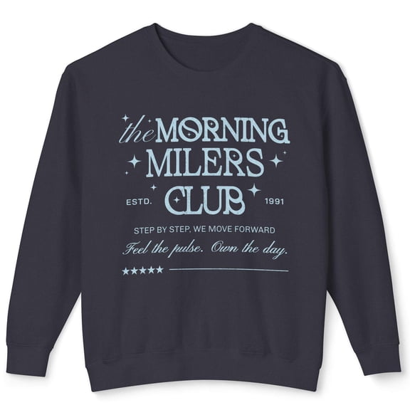 Morning Milers Club T-Shirt - Lightweight Crewneck, Running Club Aesthetic, Cozy Fit, Jogg