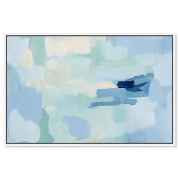 Morning Mist II Canvas Print Abstract Wall Art by Art Remedy, White Frame, 54 x 36