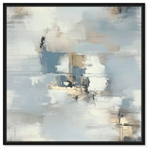 Morning Mist Over the Water Canvas Pastel Blue Hues by Art Remedy, Black Frame, 12 x 12