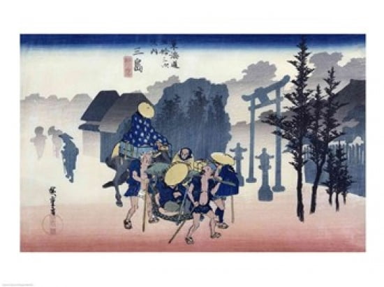 Morning Mist at Mishima Canvas Art - Utagawa Hiroshige (24 x 18)
