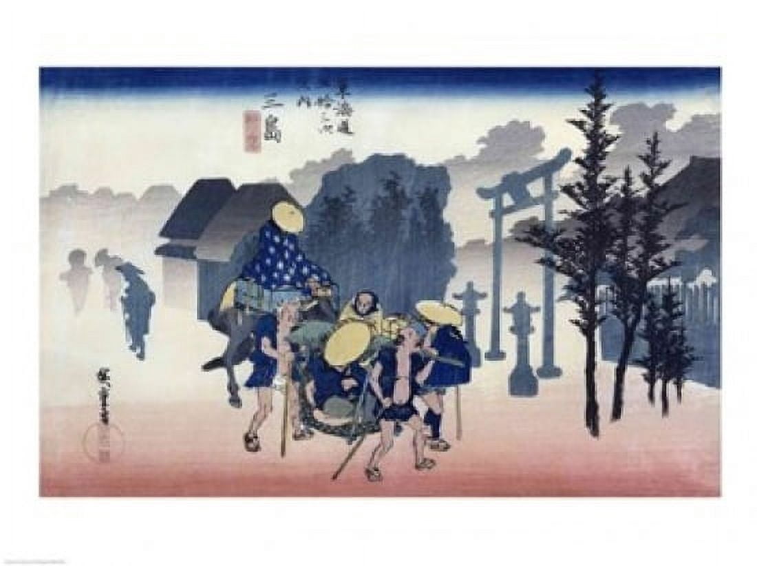 Morning Mist at Mishima Canvas Art - Utagawa Hiroshige (36 x 24)